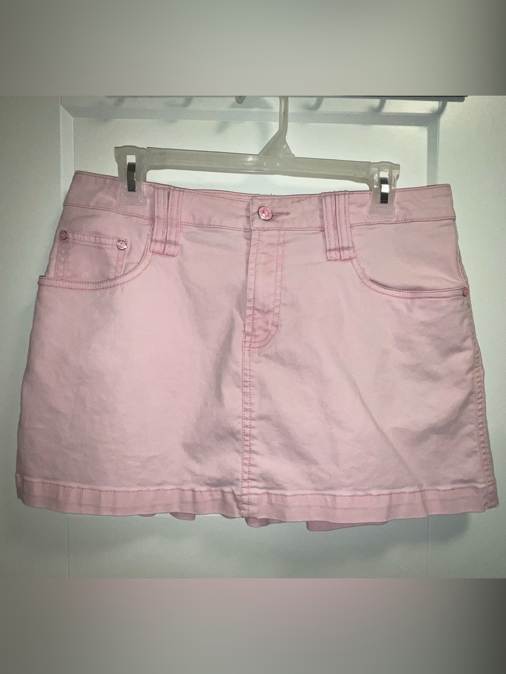 No Boundaries Classic Pink Women's Denim Mini Skirt